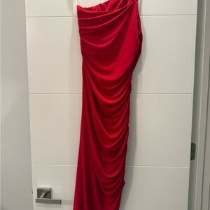 Lovers + Friends One Shoulder Red Dress